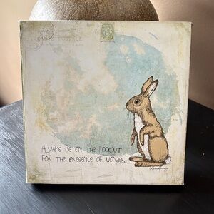 Rabbit Canvas Art with Inspirational Quote Bunny